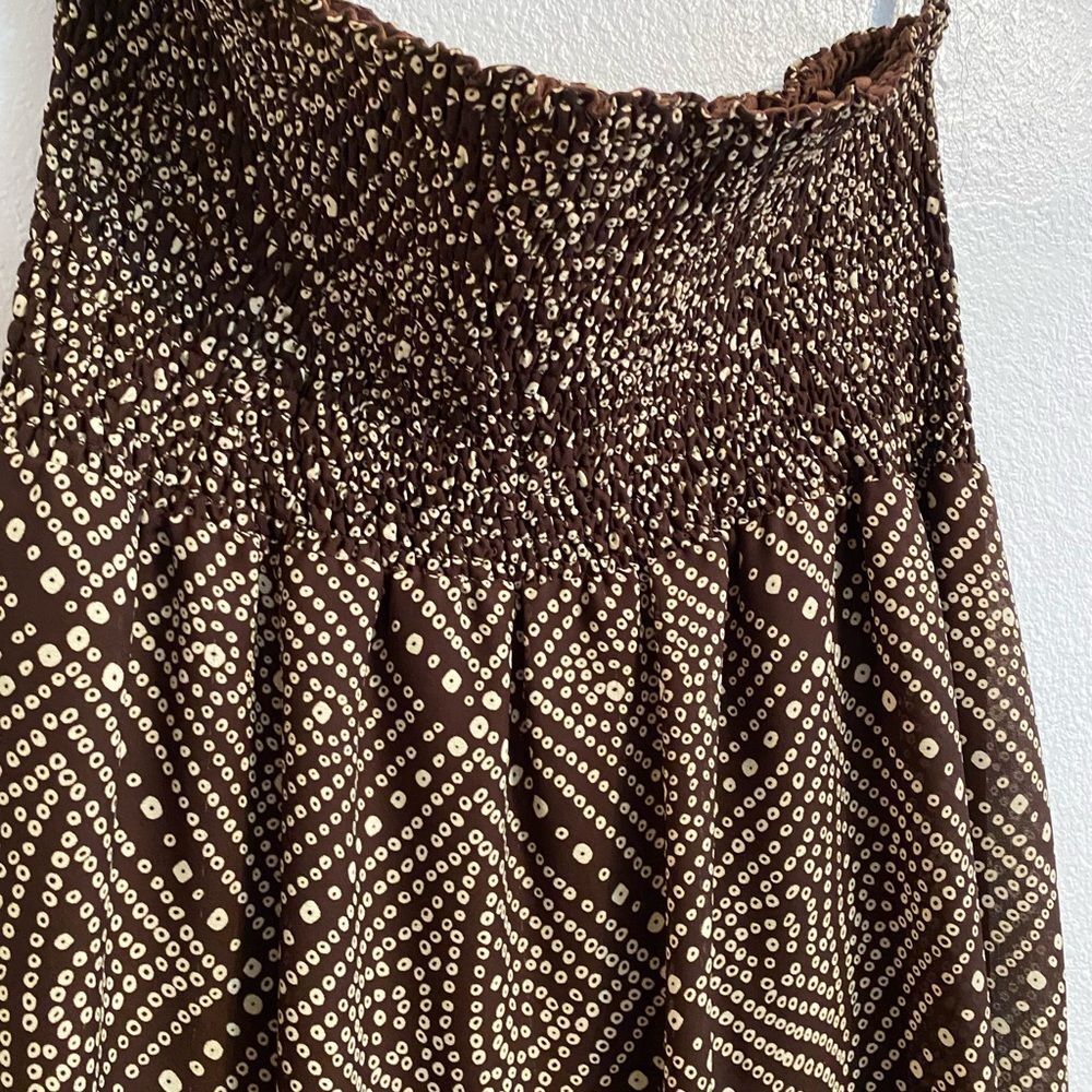 MSK Dillard's 12 Brown Maxi Tank Dress Lined Forest Coquette Dainty Romantic - Picture 6 of 10